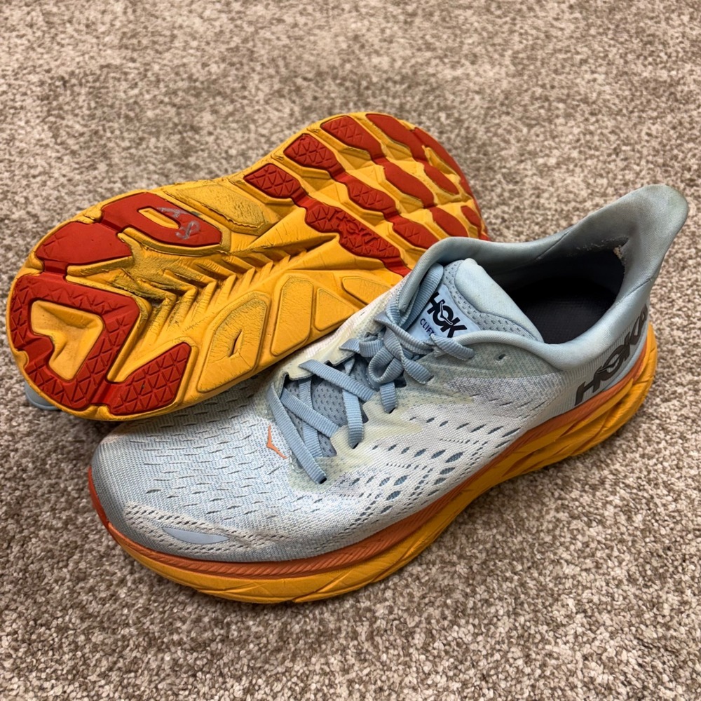 Hoka One One Clifton 8 Running Shoes Womens 10B Summer Song Ice Flow 1119394